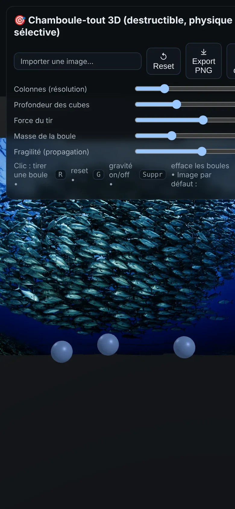 Screenshot of Chamboule-tout 3D on a phone